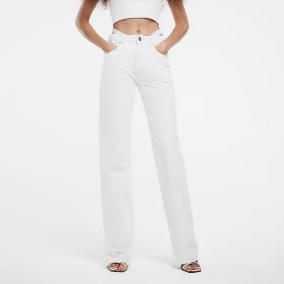 Zara | Jeans | New Zara White Low Rise Baggy Straight Leg